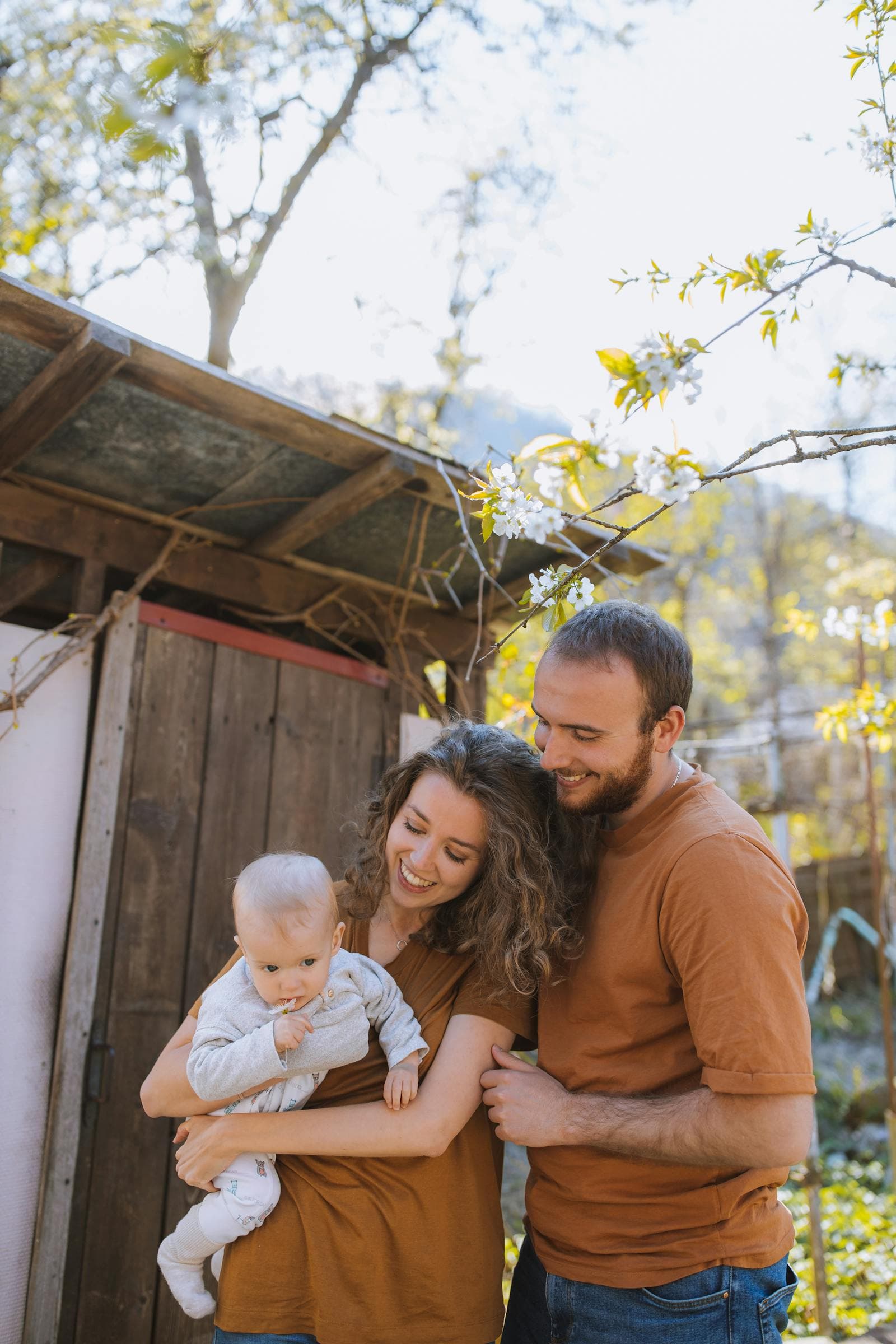 A family enjoying time together outdoors